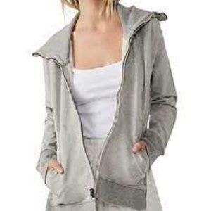 Free People Movement Baseline grey knit zip front jacket